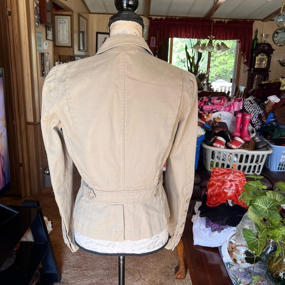 Vintage Early Y2K JUICY COUTURE 100% Cotton tan Jacket w/ buttons down sleeve. - Picture 5 of 16